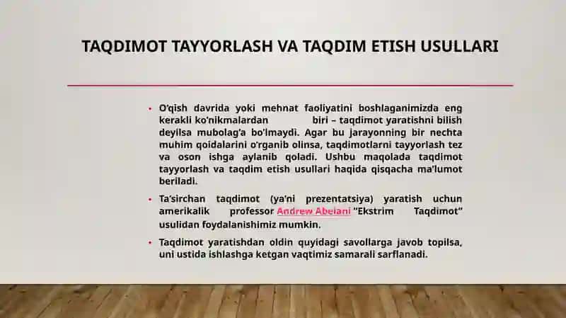 Taqdimotlar bilan ishlash texnologiyasi 3