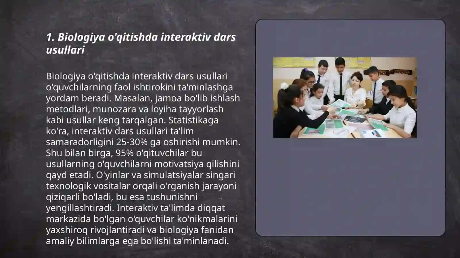 Biologiyani o'qitishda o'quvchilarning o'quv-bilish faoliyatini tashkil etish va boshqarish yo'llari 3