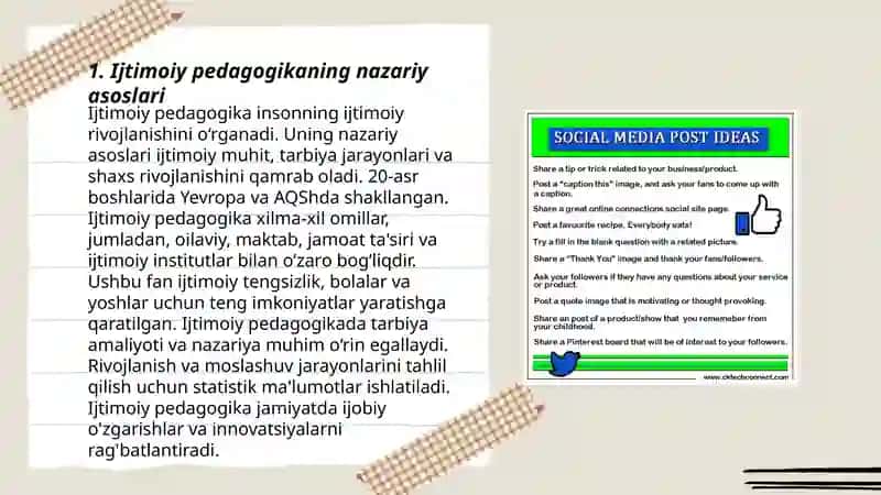Ijtimoiy pedagogikani va ijtimoiy pedagogik faoliyat rivojining metodologik asoslari 3