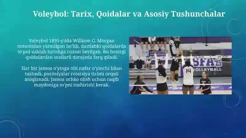 Voleybol: Tarix, Qoidalar va Asosiy Texnikalar 3