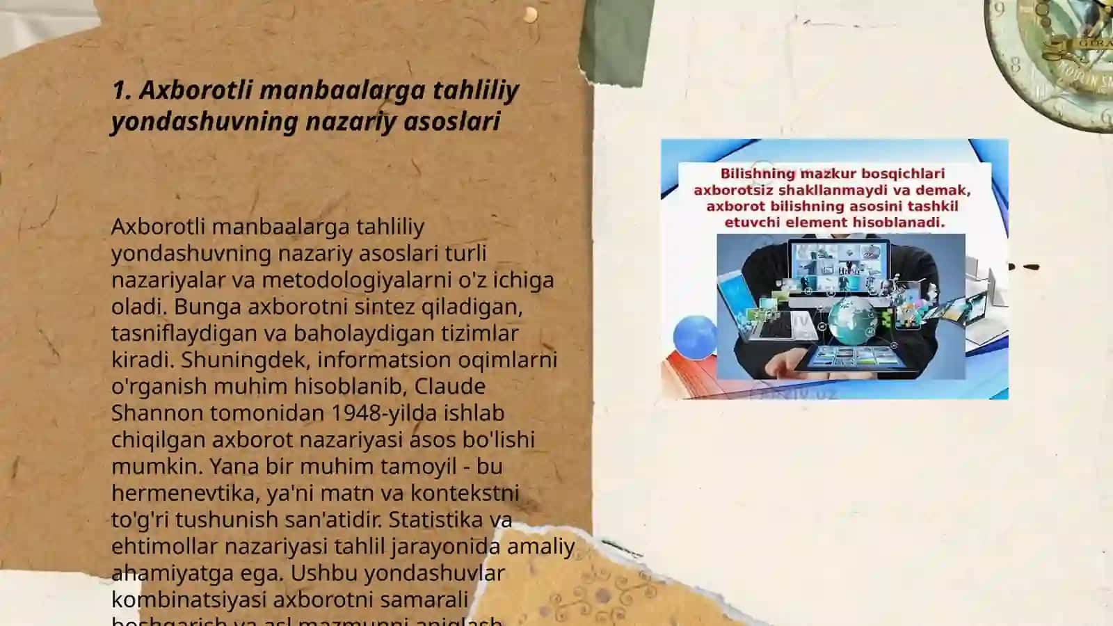 Axborotli manbaalarga tahliliy yondashuv, nazariy va amaliyot 3