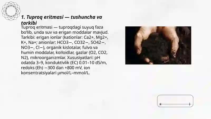 Tuproq eritmasi va tuproqdagi oksidlanish-qaytarilish jarayonlari SHAXZADA 3