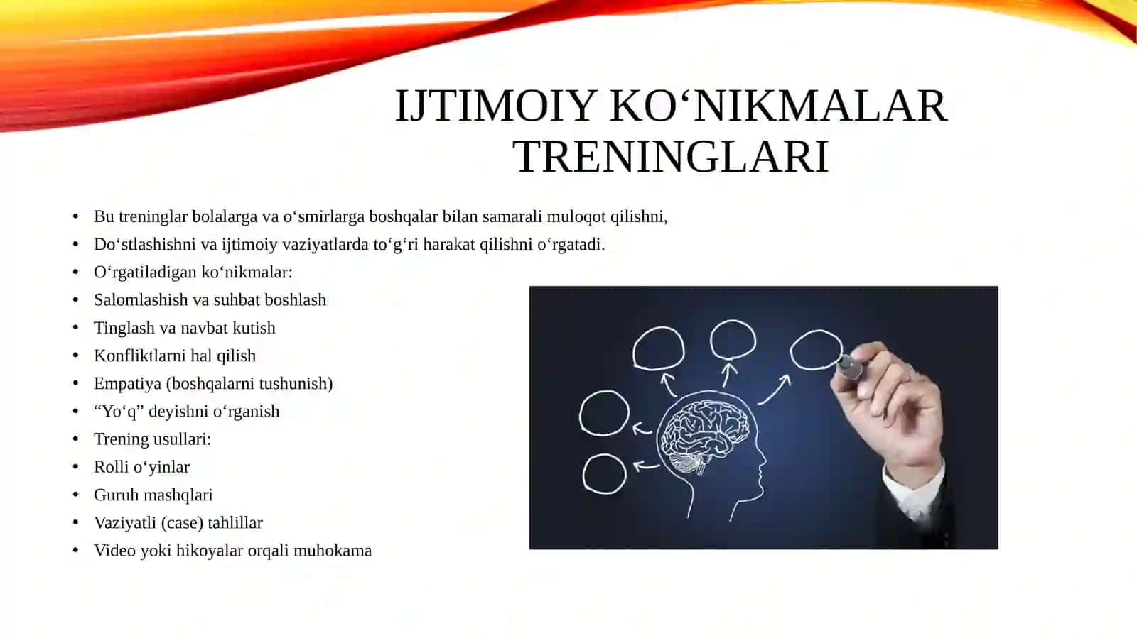 O'yin terapiyasi va ijtimoiy ko'nikmalar treninglari yordamida psixologik qo'llab-quvvatlash 3