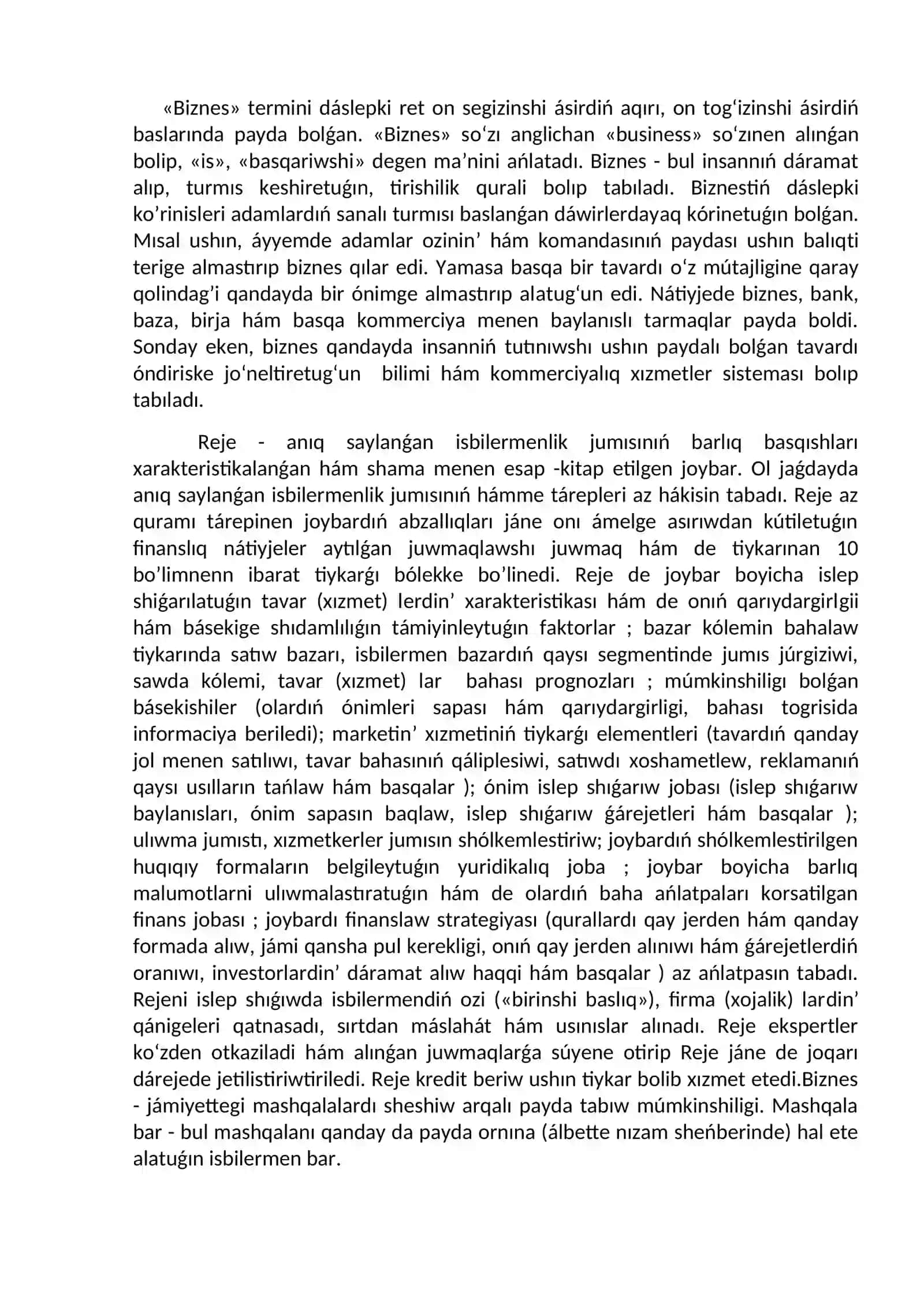 Biznesti shoʻlkemlestiriwge har qiyli koʻz qaraslar 3