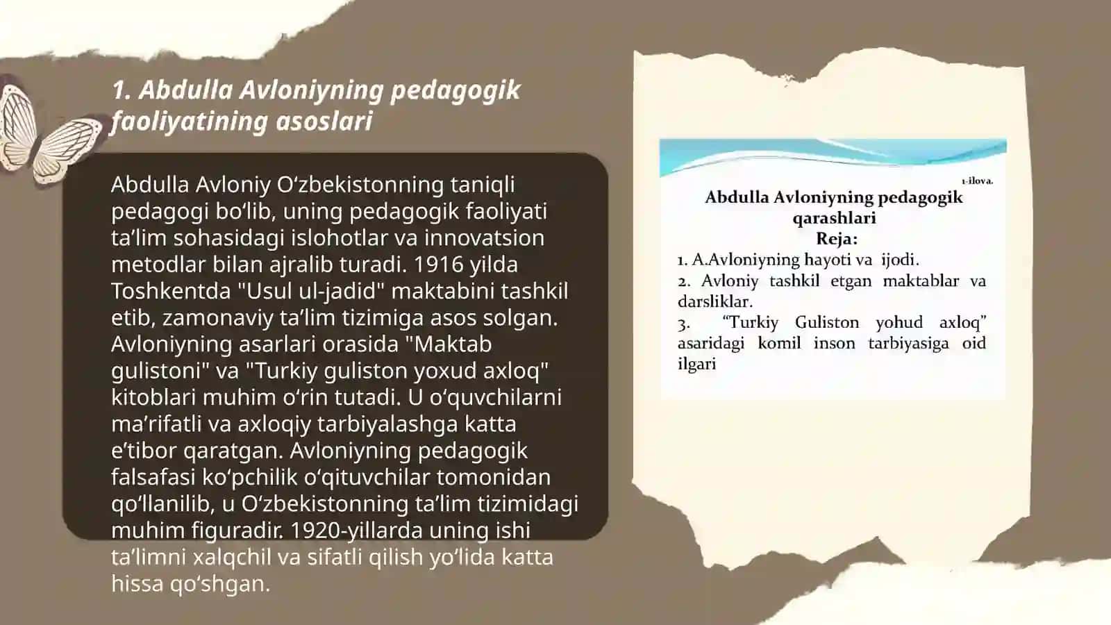 Abdulla Avloniyning pedagogik faoliyati.Yangi maktablar, o'quv jarayonlari dars uslubi tashkil etishdagi faoliyati 3