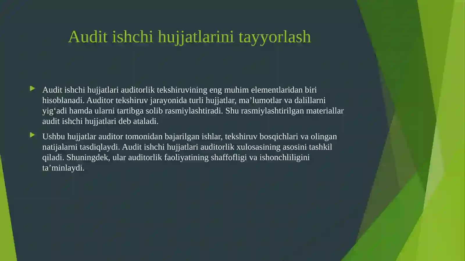 Auditorlik ishchi hujjatlari 3