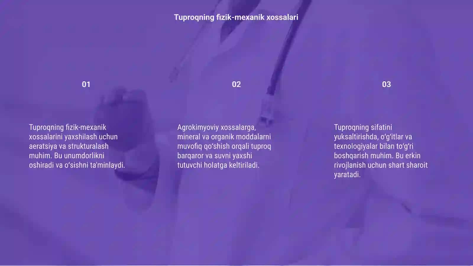 Tuproqning fizik-mexanik va agrokimyoviy xossalarini yaxshilash yo‘llari 3
