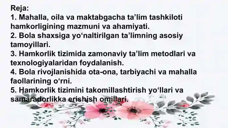 Mahalla, oila va maktabgacha taʼlim tashkiloti hamkorligi 3