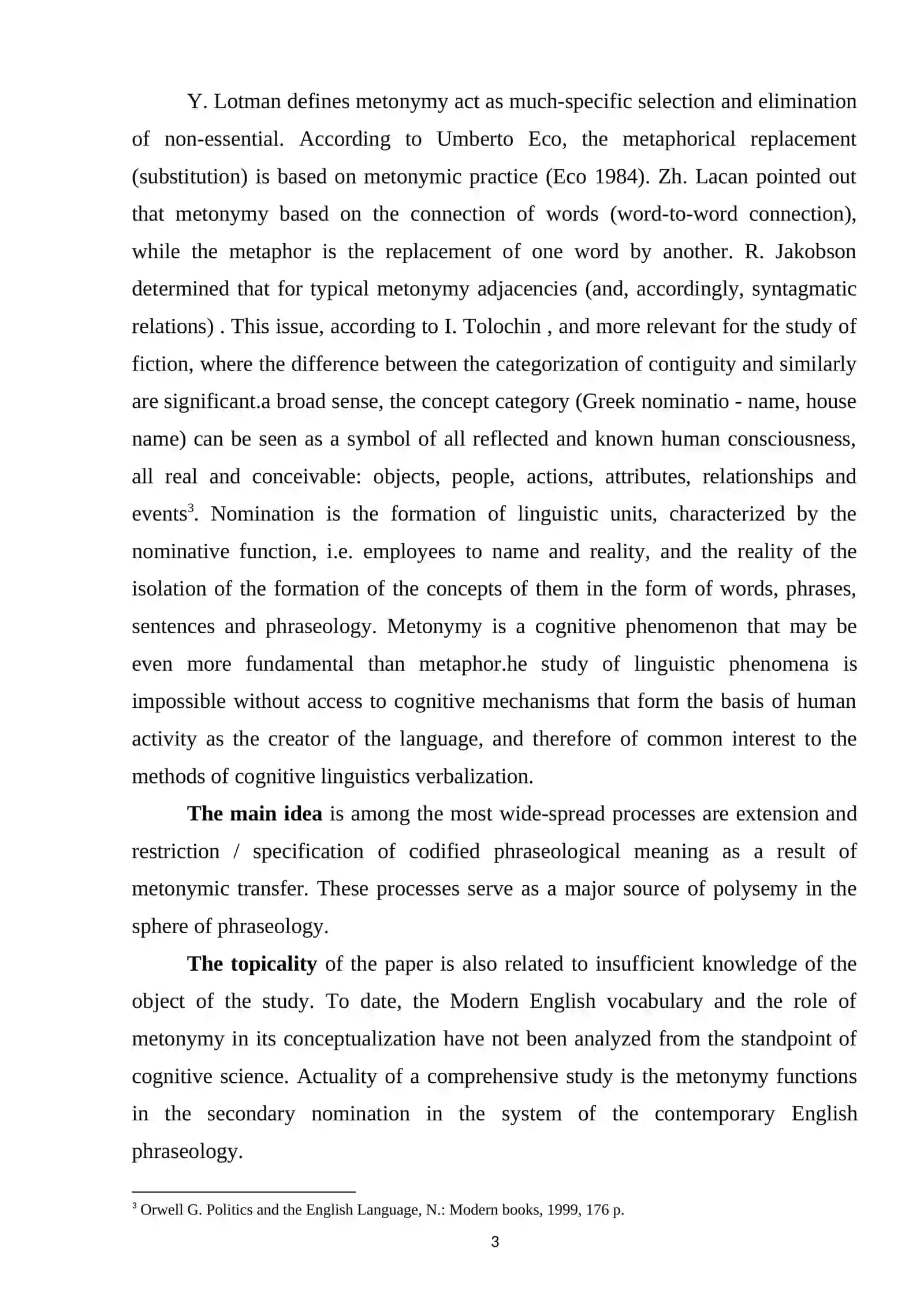 METAPHOR AND METANOYMY 3
