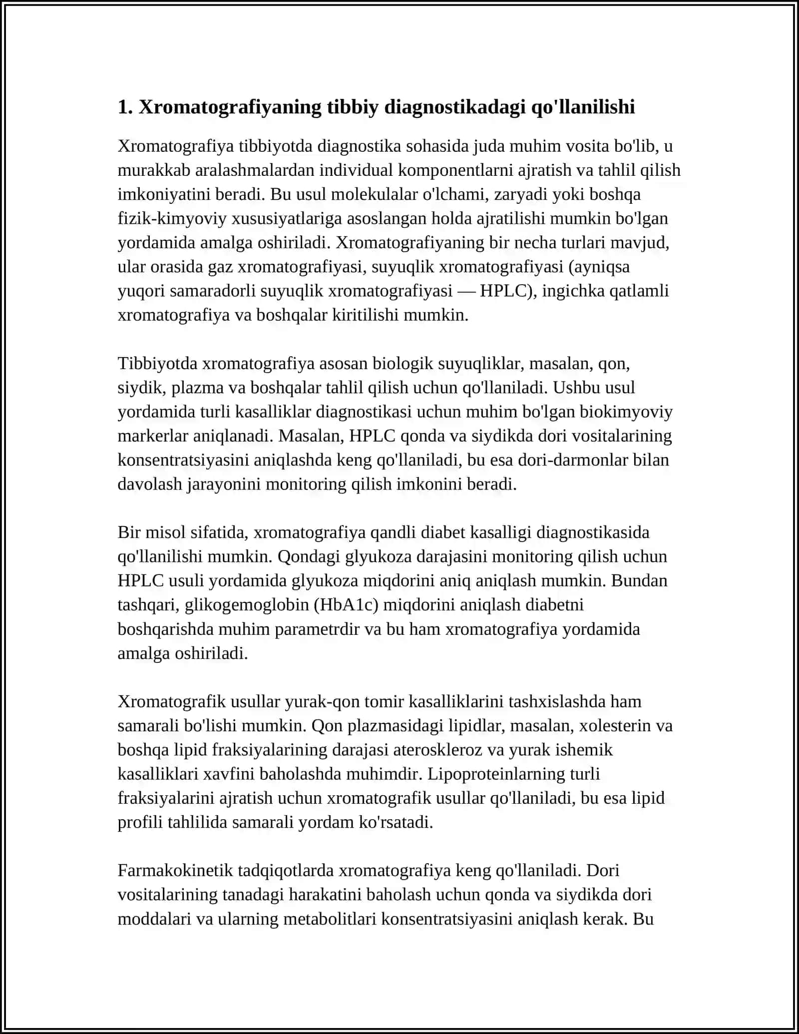 XROMOTOGRAFIYANING TIBBIY IZLANISHLARDAGI IMKONIYATLARI 3