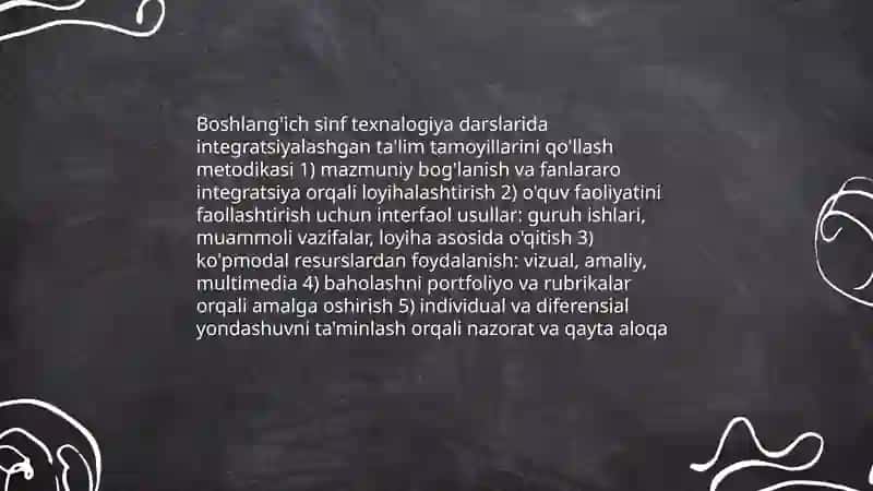Boshlang'ich sinf texnalogiya darslarida integratsiyalashgan ta'limda foydalanishning metodik xususiyatlari 3