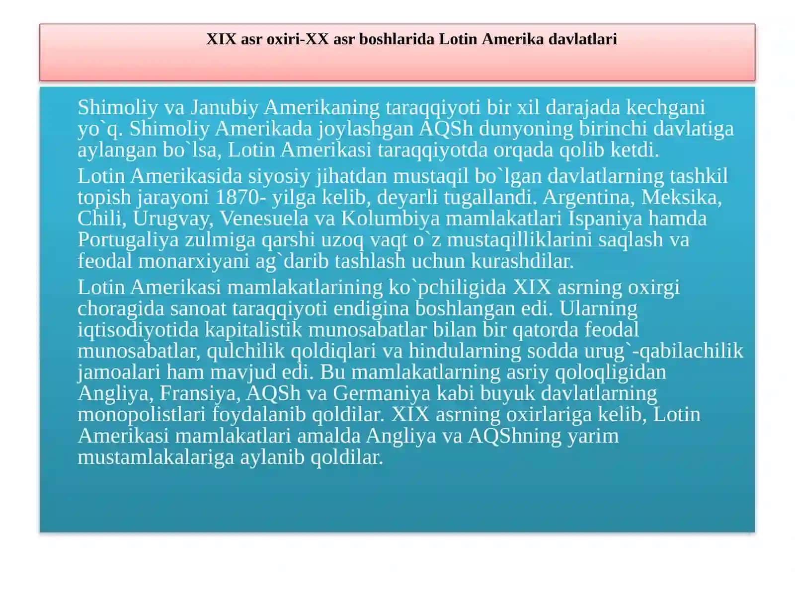 Lotin Amerika mamlakatlari 3