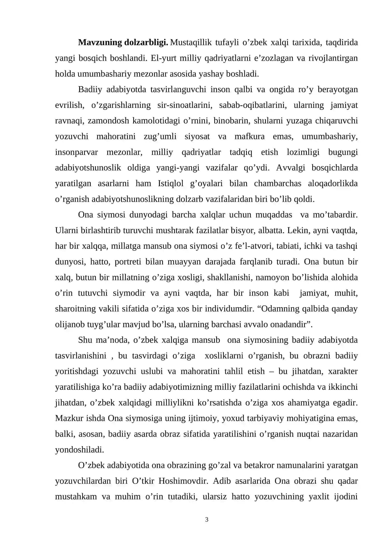O’tkir Hoshimov ijodida Ona obrazi 3