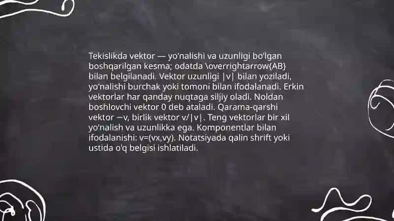 Tekislikda vektorlar va ular ustida amallar 3