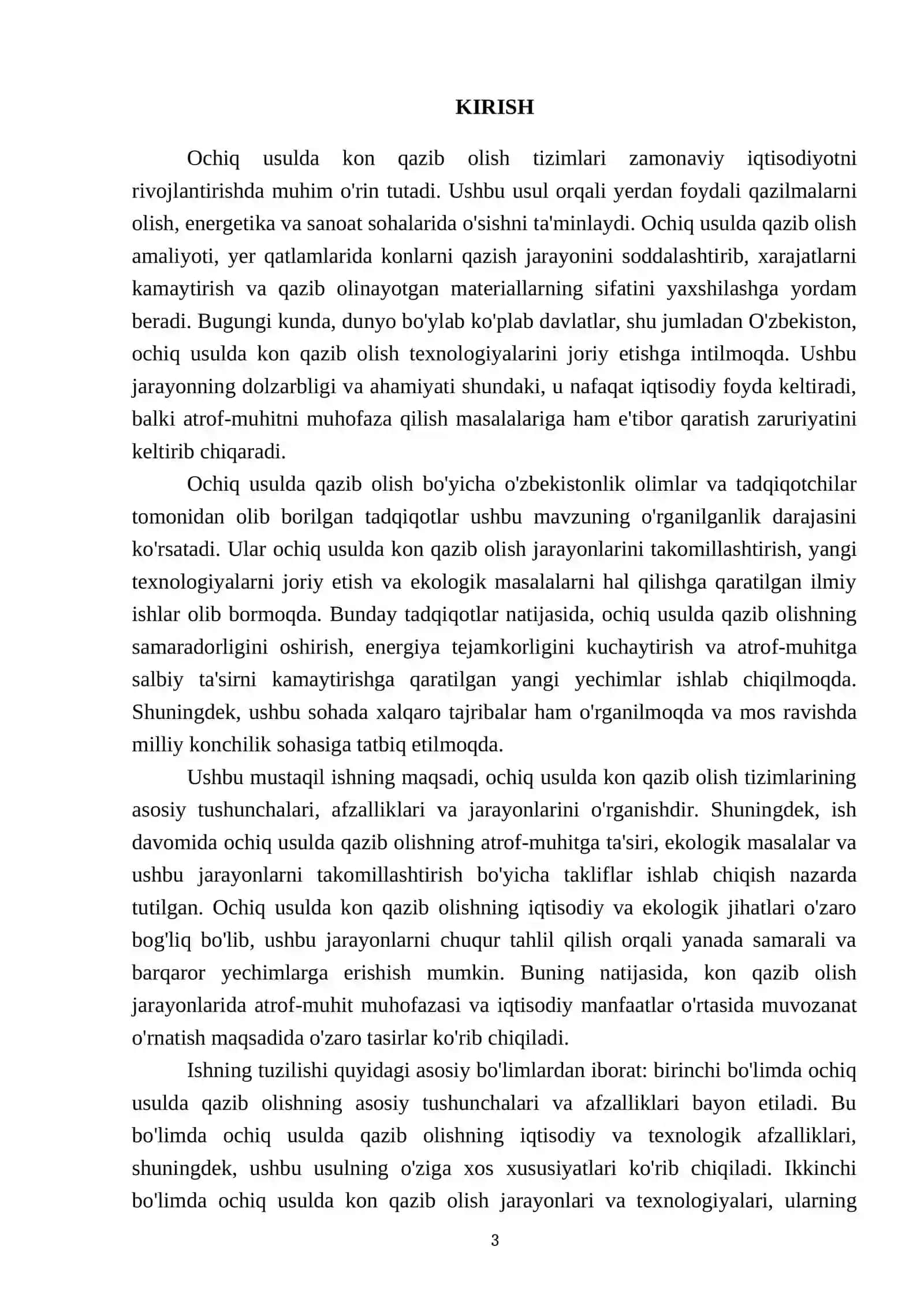 Konlarni ochiq usulda qazib olish tizimlari 3