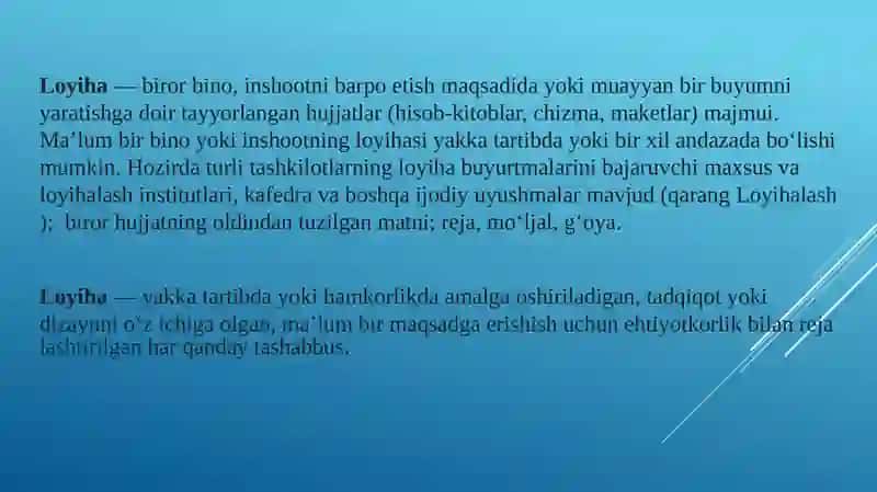 Loyiha muhiti 3