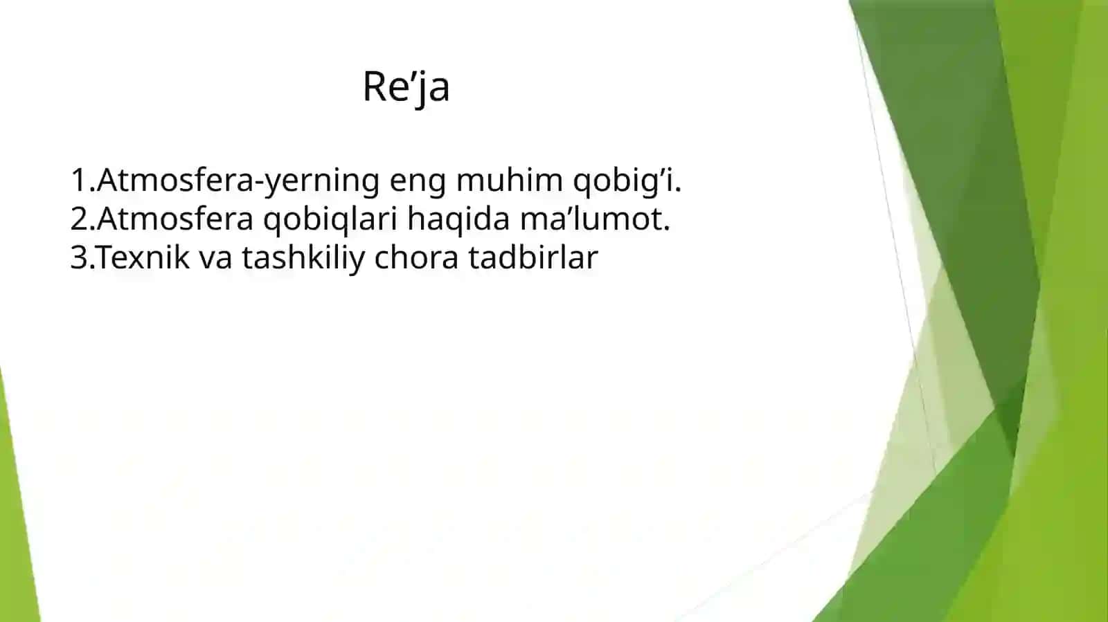 Ekologiya fanidantaqdimot loyihasi 3
