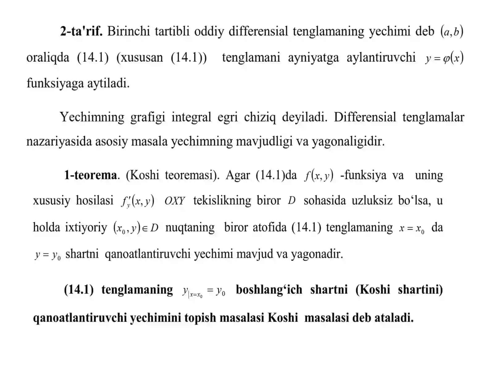 14-Maruza. Birinchi tartibli differensial tenglamalar 3