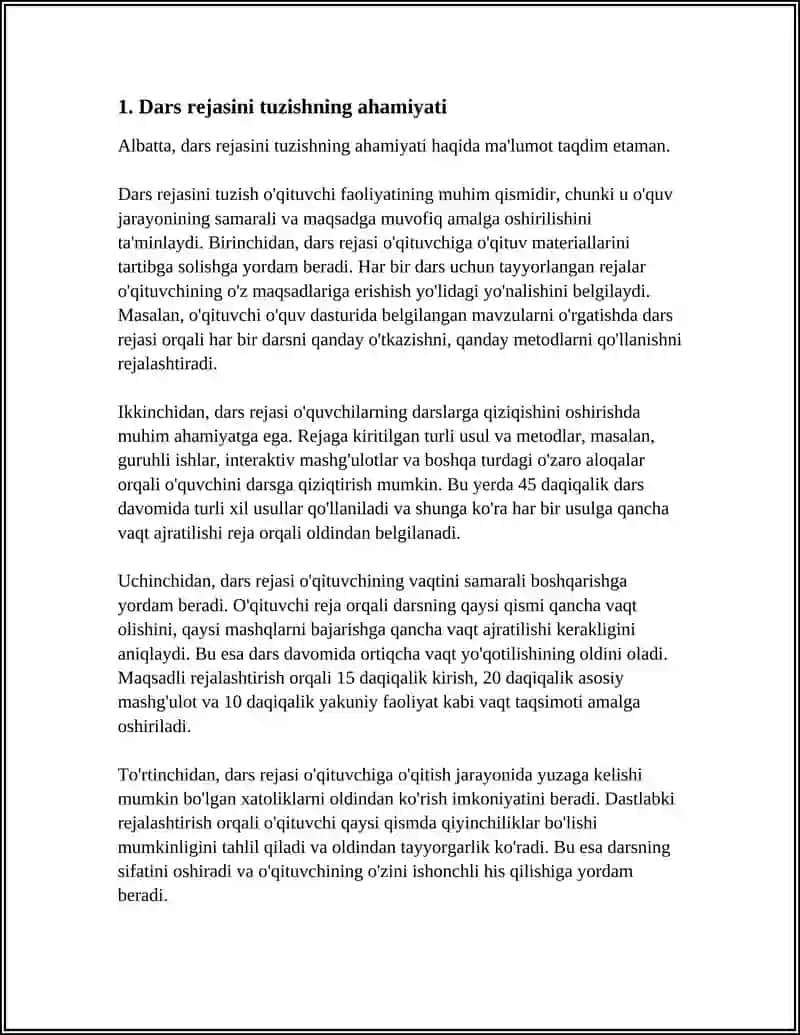 DARS ISHLANMASINI TUZISH METODIKASI 3