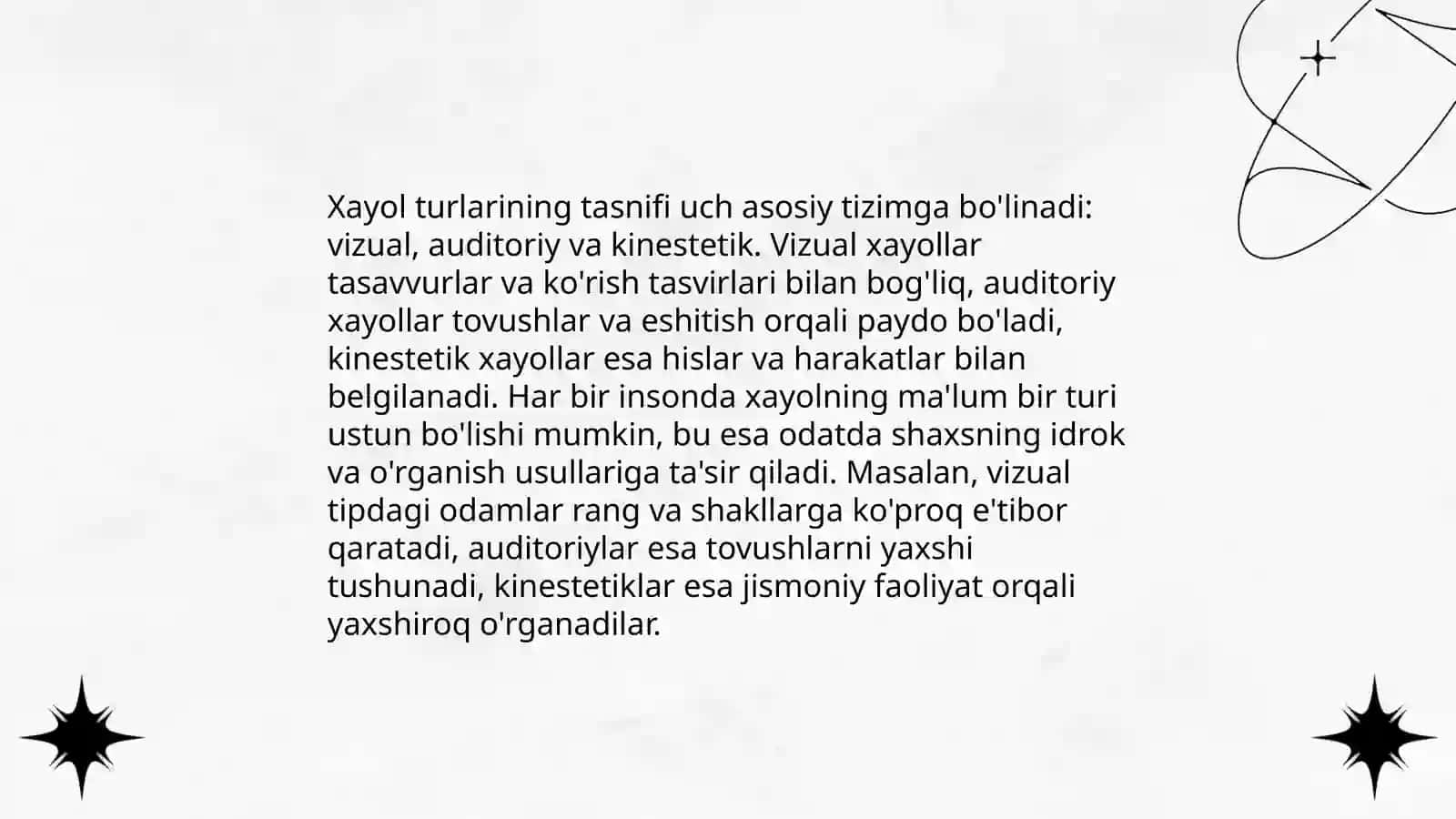 Xayol turlari 3