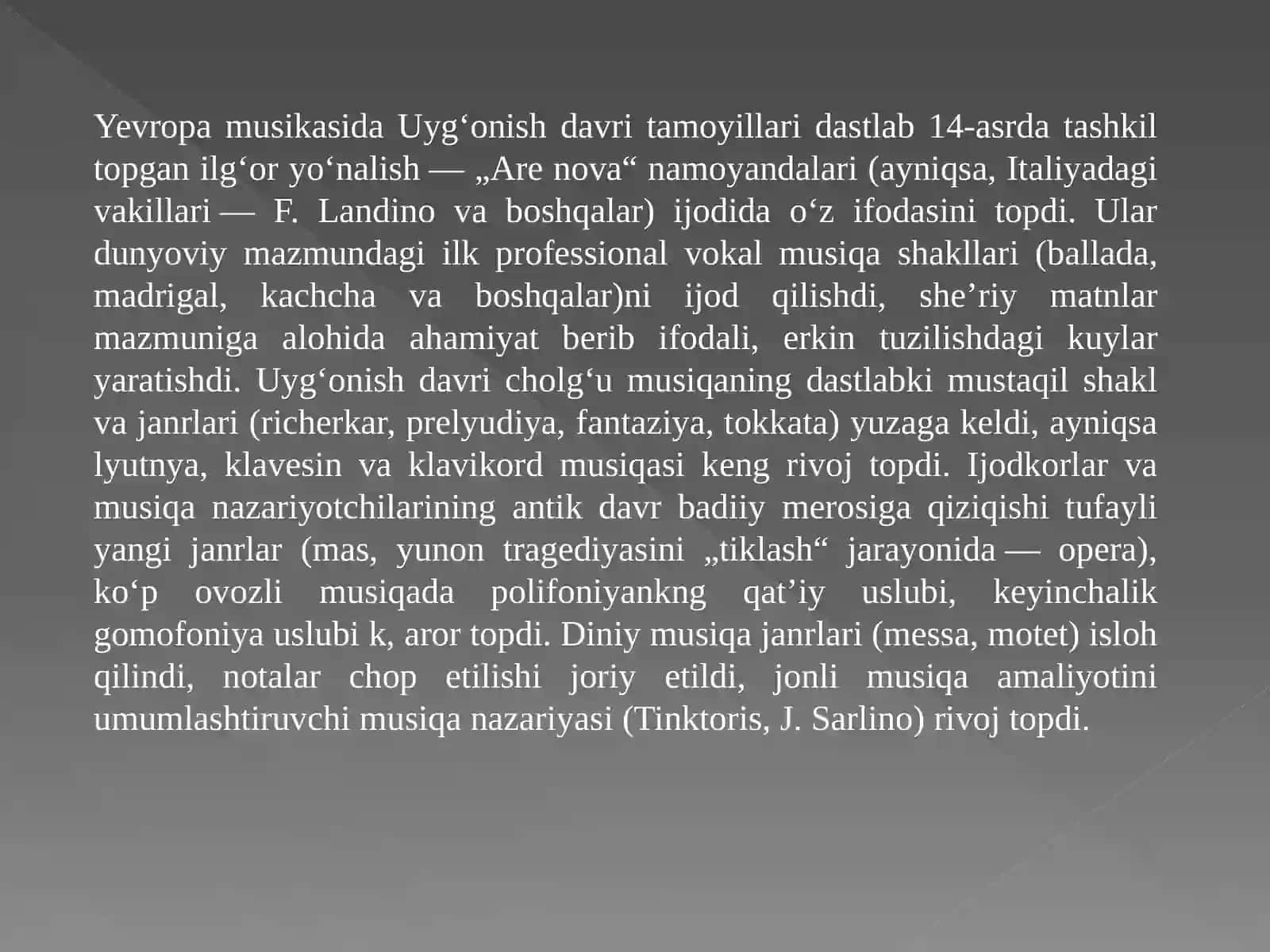 G‘arbiy Yevropada Uyg‘onish davri. XIV-XVI asrlar Yevropada ilmiy bilimlar rivojida yangi davr 3