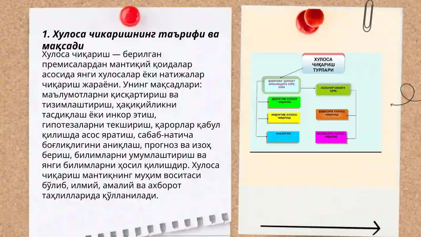 Хулоса чикаришнинг умумий мантикий тавсифи 3