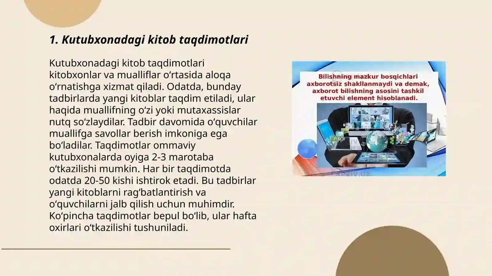 Kutubxona-axborot muassasalarida o‘tkaziladigan ommaviy ishlar 3