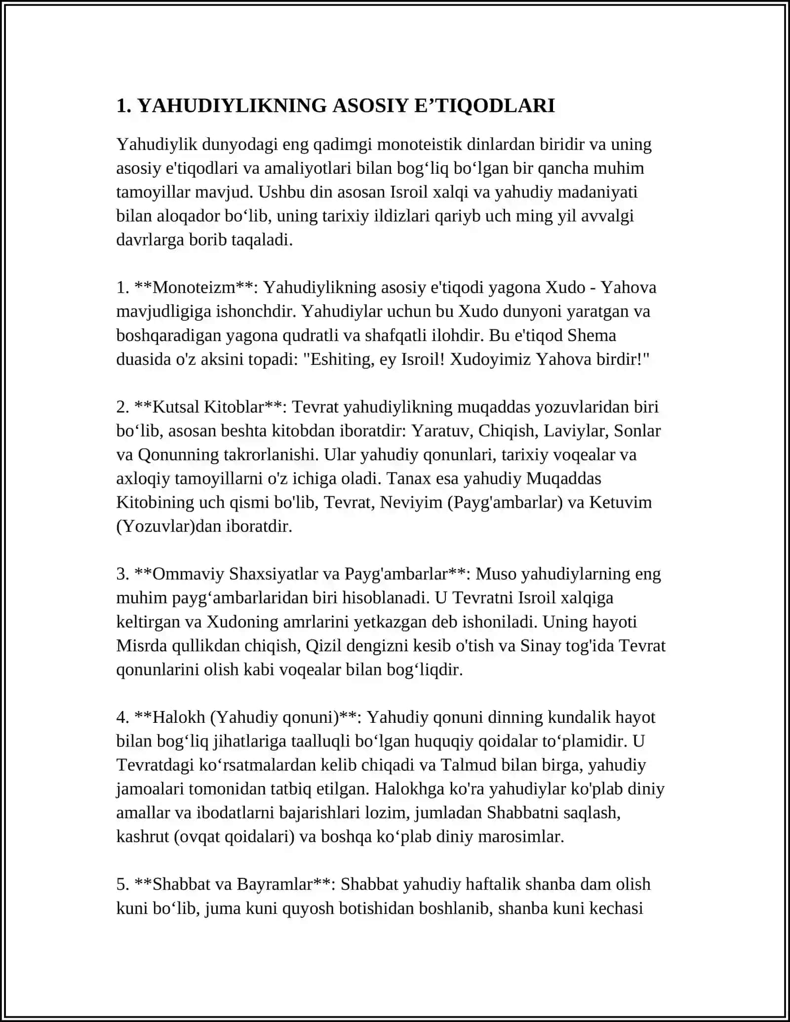 YAHUDIYLIK TAʼLIMOTI ANʼANALARI VA MAROSIMLAR 3