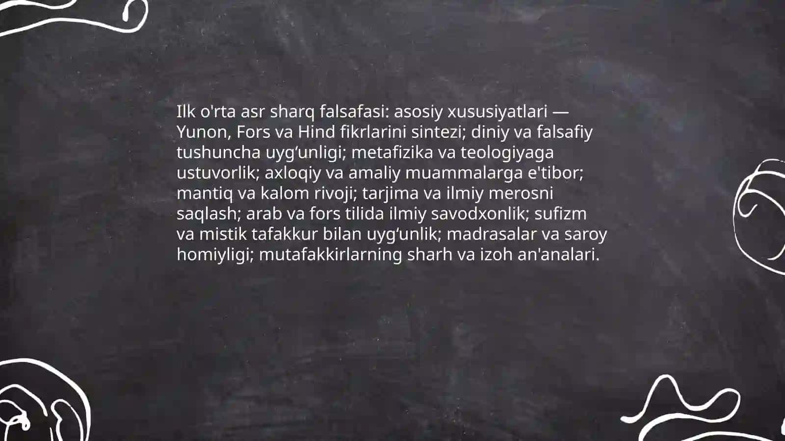 Ilk o'rta asr sharq falsafasi va uyģonish davri 3