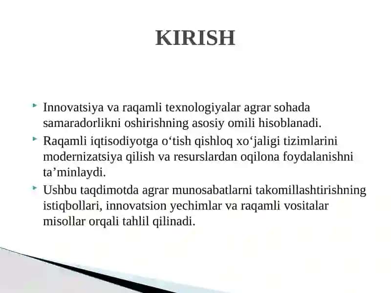 Innovatsiya va raqamli texnologiyalar agrar sohada samaradorlik 3