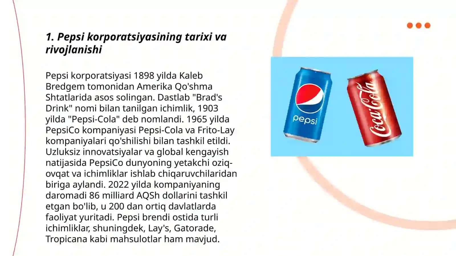 Pepsi korxonasini boshqaruv va marketing taxlili 3
