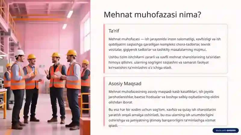 Mehnat muhofazasining maqsadi va vazifalari 3
