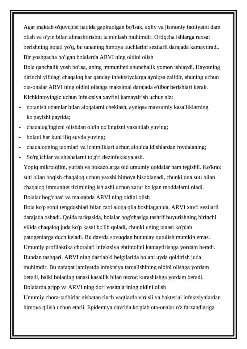 Bolalar va O’smirlarda Mavsumiy kasaliklar Profilaktikasi 3