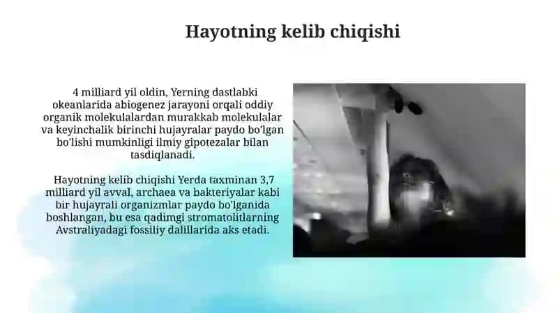 Hayotning kelib chiqishi va evolyutsiyasi 3