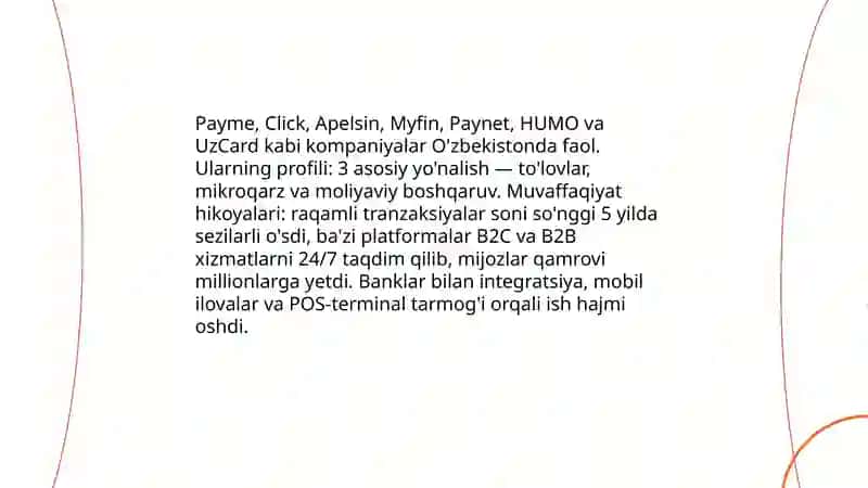 Fintech kompaniyalari va loyihalari 3