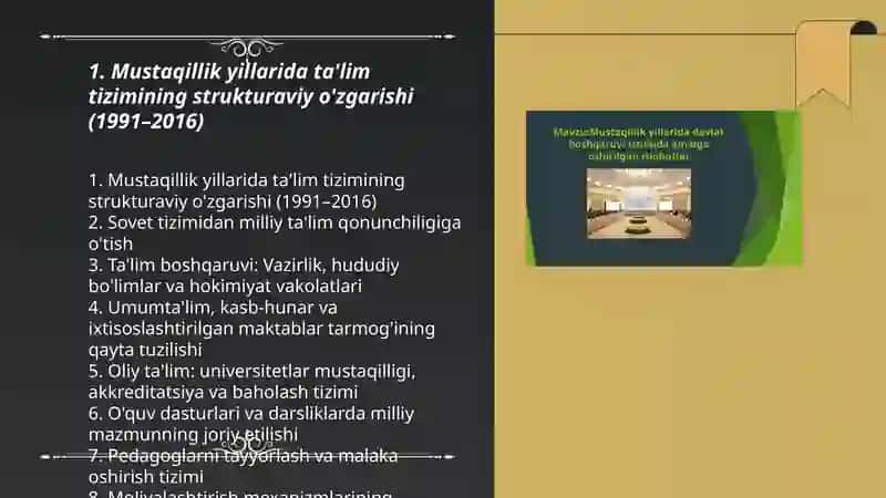Òzbekiston Respublikasida ta'limda oshirilgan islohatlar 3