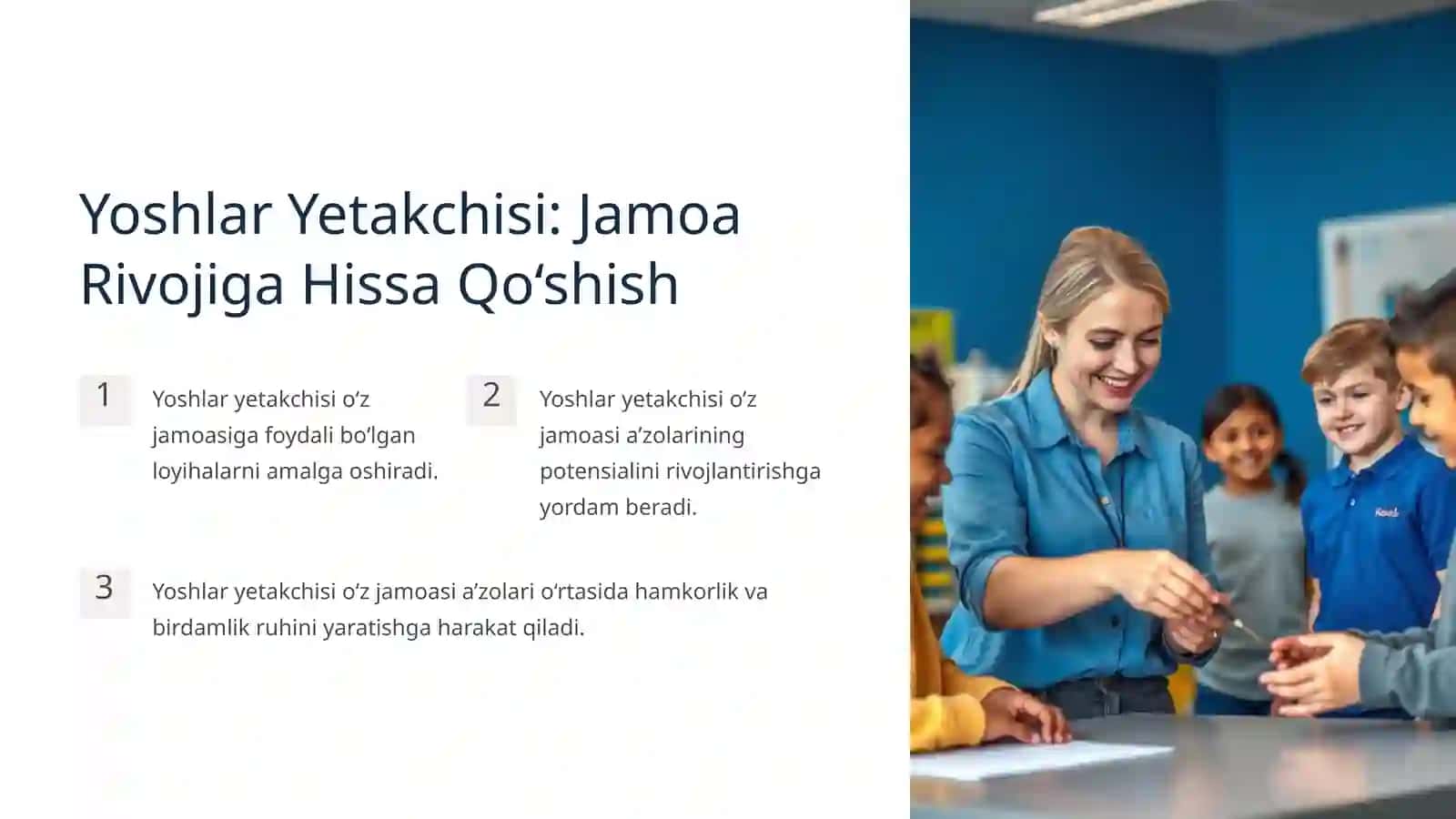 Yoshlar Yetakchisi: Jamiyatga Xizmat Qilishning Yo‘li 3