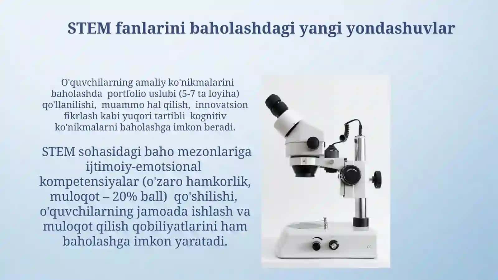STEM bo'yicha baholash 3