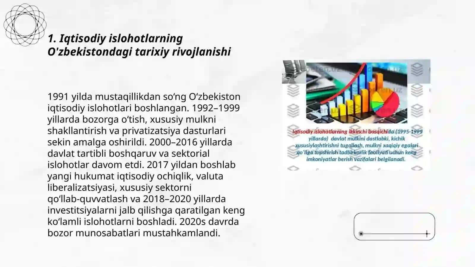 Iqtisodiy Islohotlar, Xususiy Mulkchilikning shakllanishi, O'zbekistonda bozor munosabatlarining rivojlanishi 3