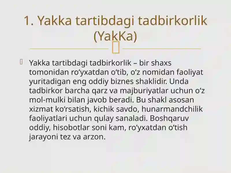 Tadbirkorlikning tashkiliy-huquqiy shakllari 3