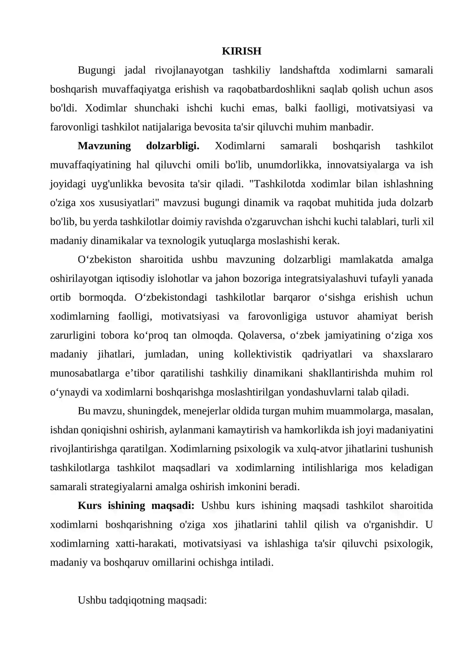 Kurs ishi "Himoyaga tavsiya etilsin" 3