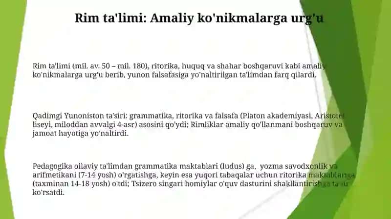 Jahon pedagogika fani va rivojlanish tarixi 3