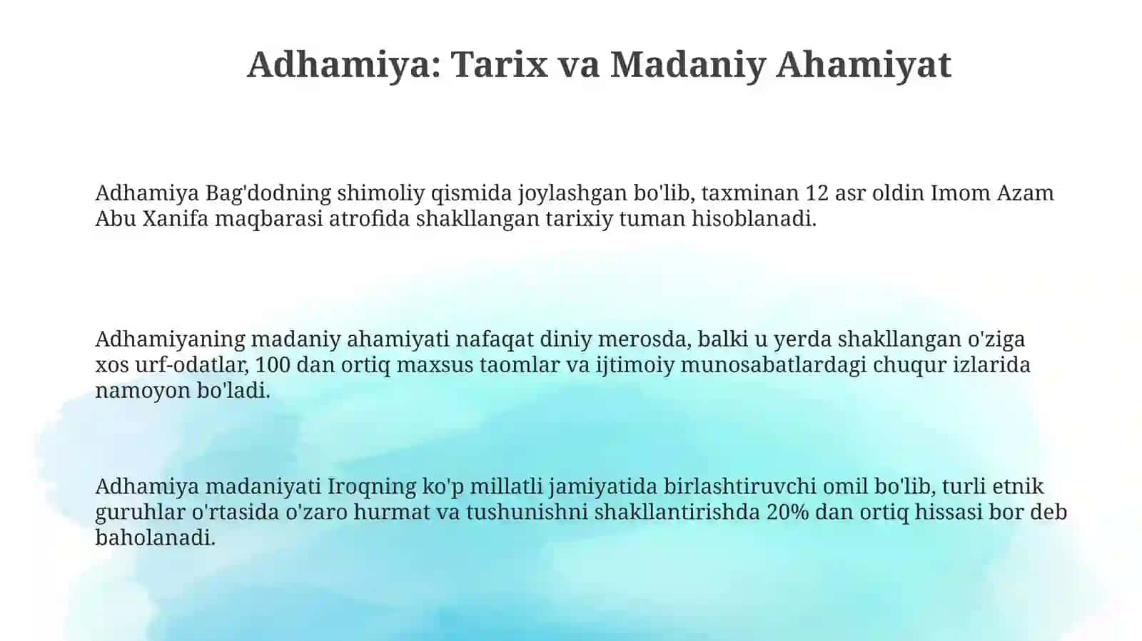 Adhamiya: Madaniy O'ziga Xoslik va Tarixiy Meros 3