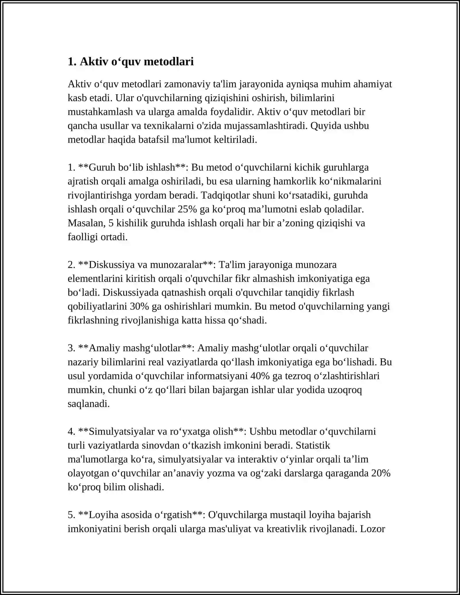 Oʻquv mashgʻulotlarini tashkil etish va oʻtkazishga zamonaviy yondashuvlar 3