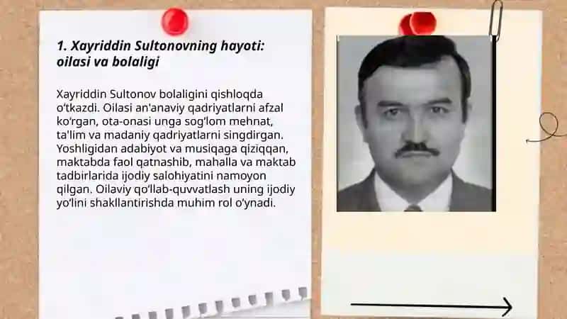 Xayriddin Sultonov hayoti va ijodi 3