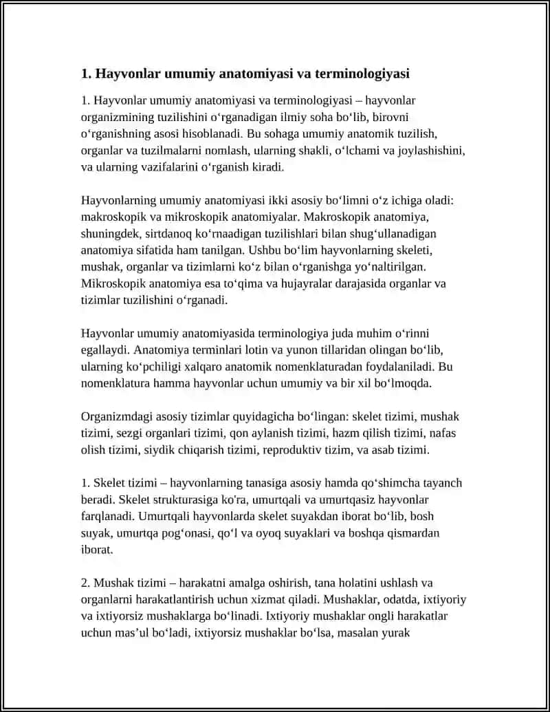 HAYVONLAR ANATOMIYASI 3