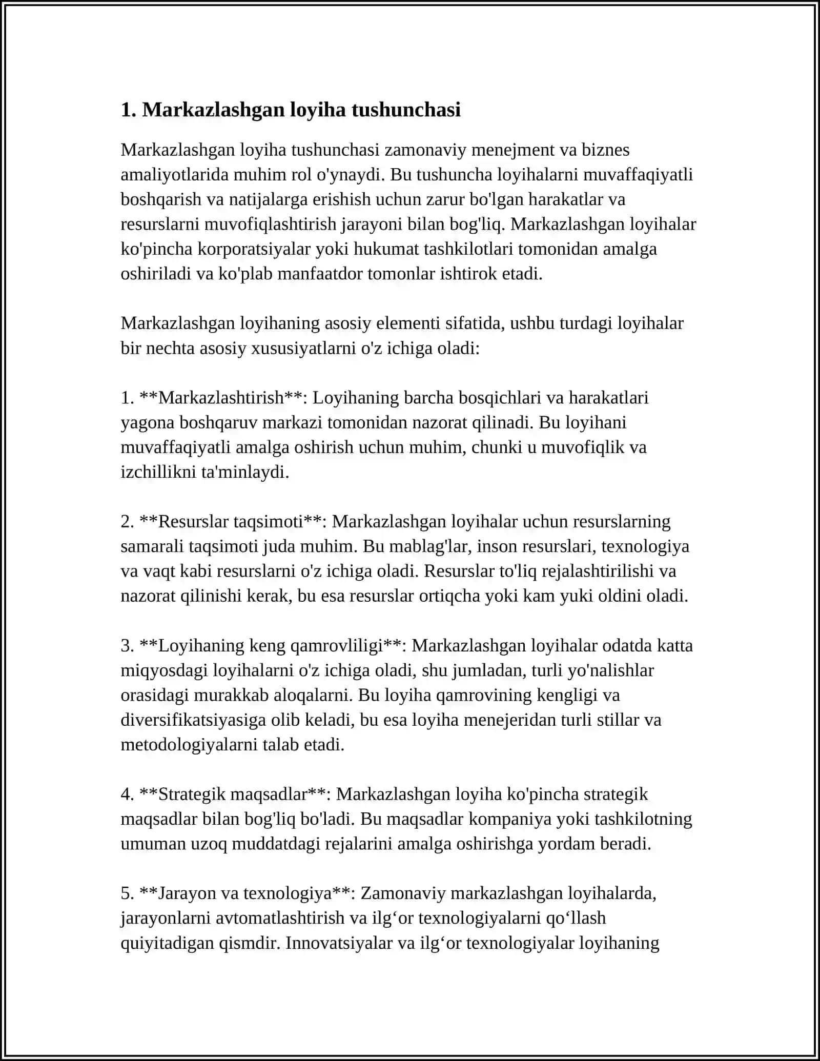 Markazlashgan loyiha tushunchasi 3