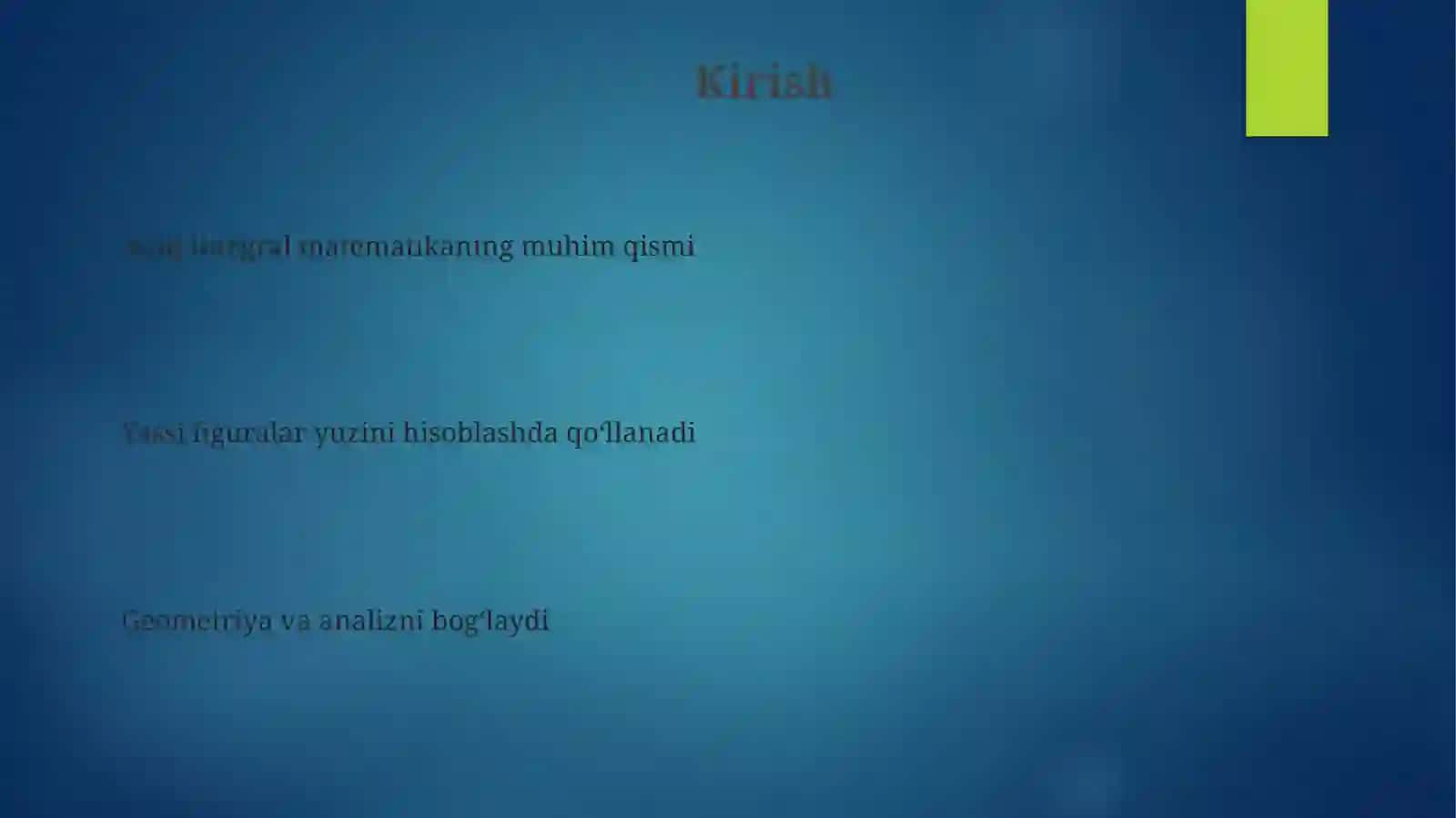 Yassi figuralar yuzlarini hisoblash 3