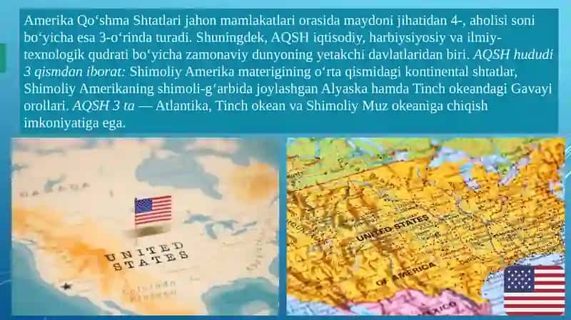 “AQSHning umumiy geografik xususiyatlari ” mavzusini o‘qitishda interfaol metodlardan foydalanish 3