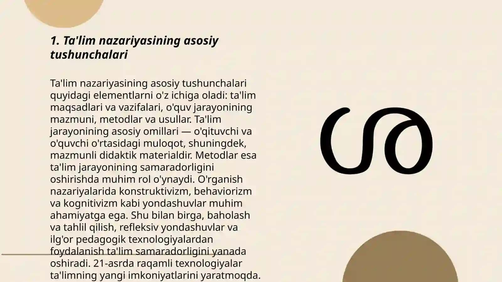 Ta‘lim nazariyasi.Ta‘lim jarayonining mohiyati.Ta‘lim jarayonining qonuniyatlariva tamoyillari.Kichik maktab o‘quvchilarini ichtimoiy tarbiyalashning maqsad va vazifalari 3